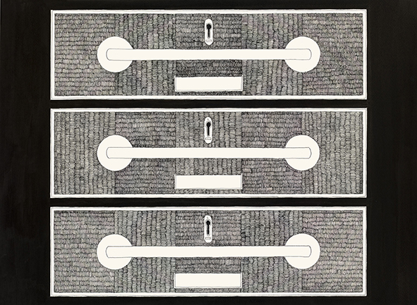 Moussa Kone_Untitle_aus der Serie 'they called me a drawer (possibilities are limited)'_2013_ Tusche auf Papier_56x76cm